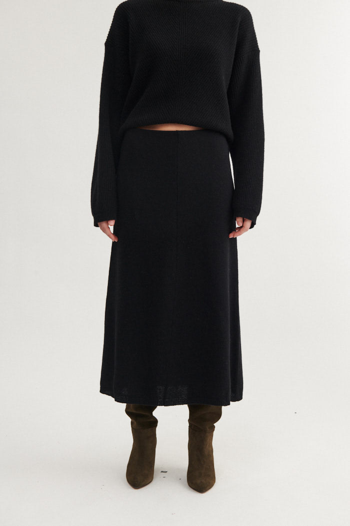 Basic Apparel Lise 3/4 Skirt Nederdele 001 Black